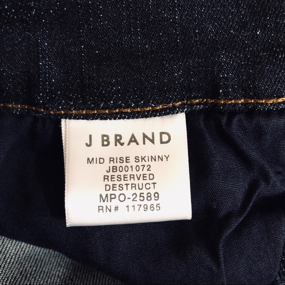 J Brand Mid Rise Skinny Destruct Jeans Size 22 XXS - Picture 6 of 8
